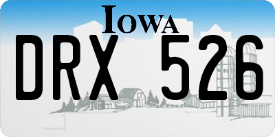 IA license plate DRX526