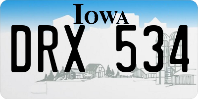 IA license plate DRX534