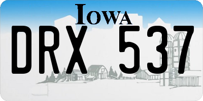 IA license plate DRX537