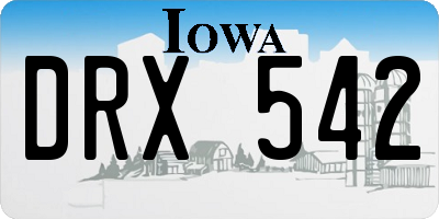 IA license plate DRX542