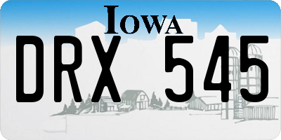 IA license plate DRX545