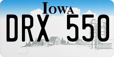 IA license plate DRX550