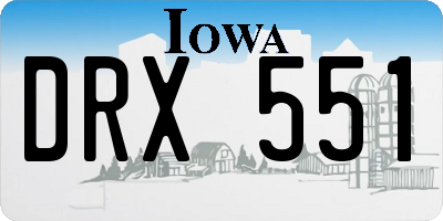 IA license plate DRX551