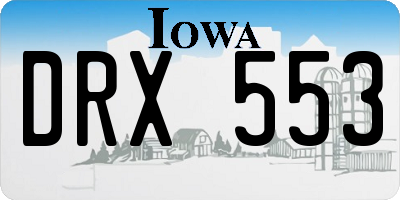 IA license plate DRX553