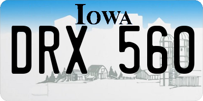 IA license plate DRX560