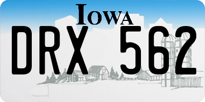 IA license plate DRX562