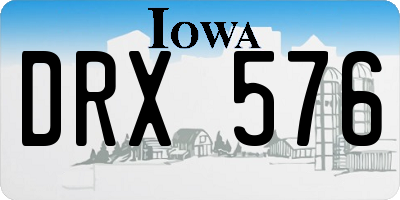 IA license plate DRX576