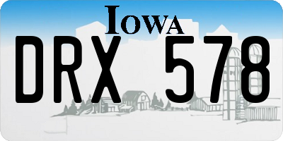 IA license plate DRX578