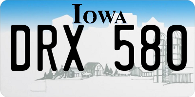 IA license plate DRX580