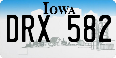 IA license plate DRX582