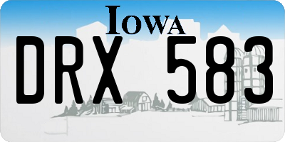 IA license plate DRX583