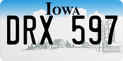 IA license plate DRX597
