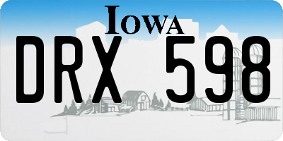 IA license plate DRX598