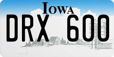 IA license plate DRX600