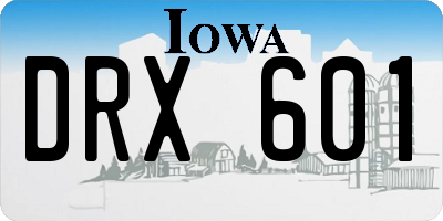 IA license plate DRX601