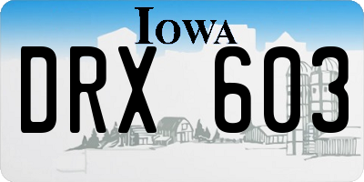 IA license plate DRX603