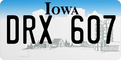IA license plate DRX607