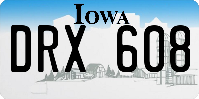 IA license plate DRX608