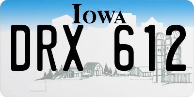 IA license plate DRX612