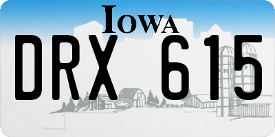 IA license plate DRX615