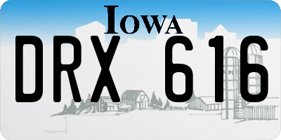 IA license plate DRX616