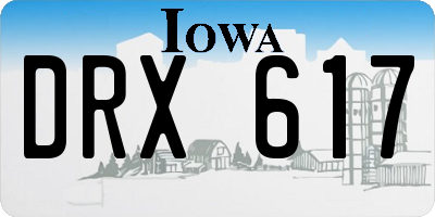 IA license plate DRX617