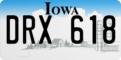 IA license plate DRX618