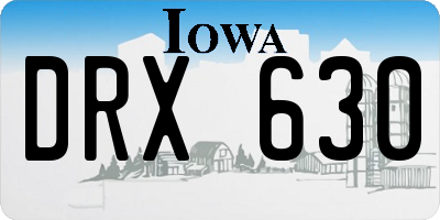 IA license plate DRX630
