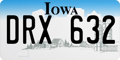 IA license plate DRX632