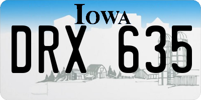 IA license plate DRX635