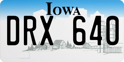 IA license plate DRX640