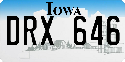 IA license plate DRX646
