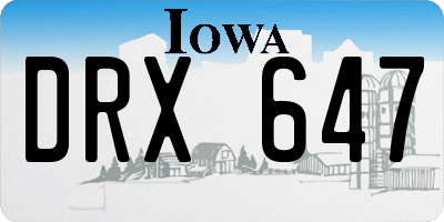 IA license plate DRX647