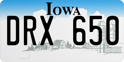 IA license plate DRX650