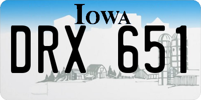 IA license plate DRX651