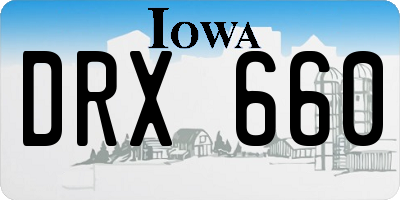 IA license plate DRX660