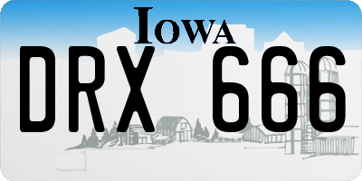 IA license plate DRX666
