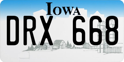 IA license plate DRX668