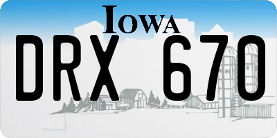 IA license plate DRX670