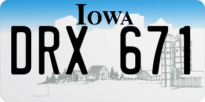 IA license plate DRX671