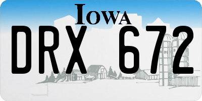 IA license plate DRX672