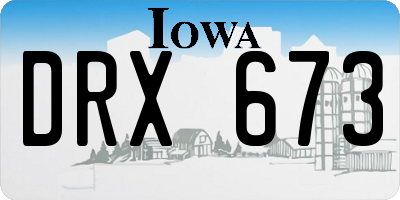 IA license plate DRX673
