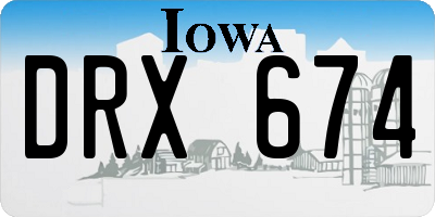 IA license plate DRX674