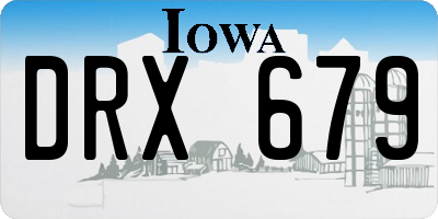 IA license plate DRX679