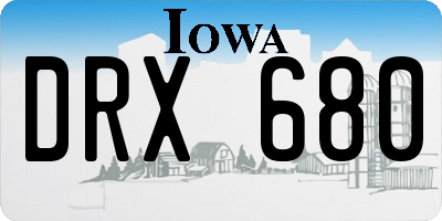 IA license plate DRX680