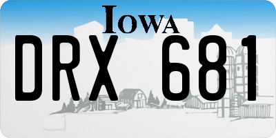 IA license plate DRX681