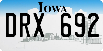 IA license plate DRX692