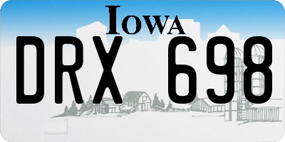 IA license plate DRX698