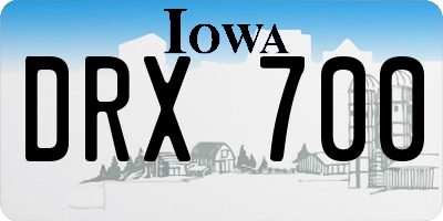 IA license plate DRX700