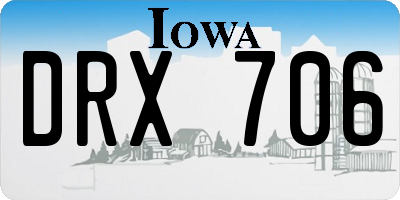 IA license plate DRX706